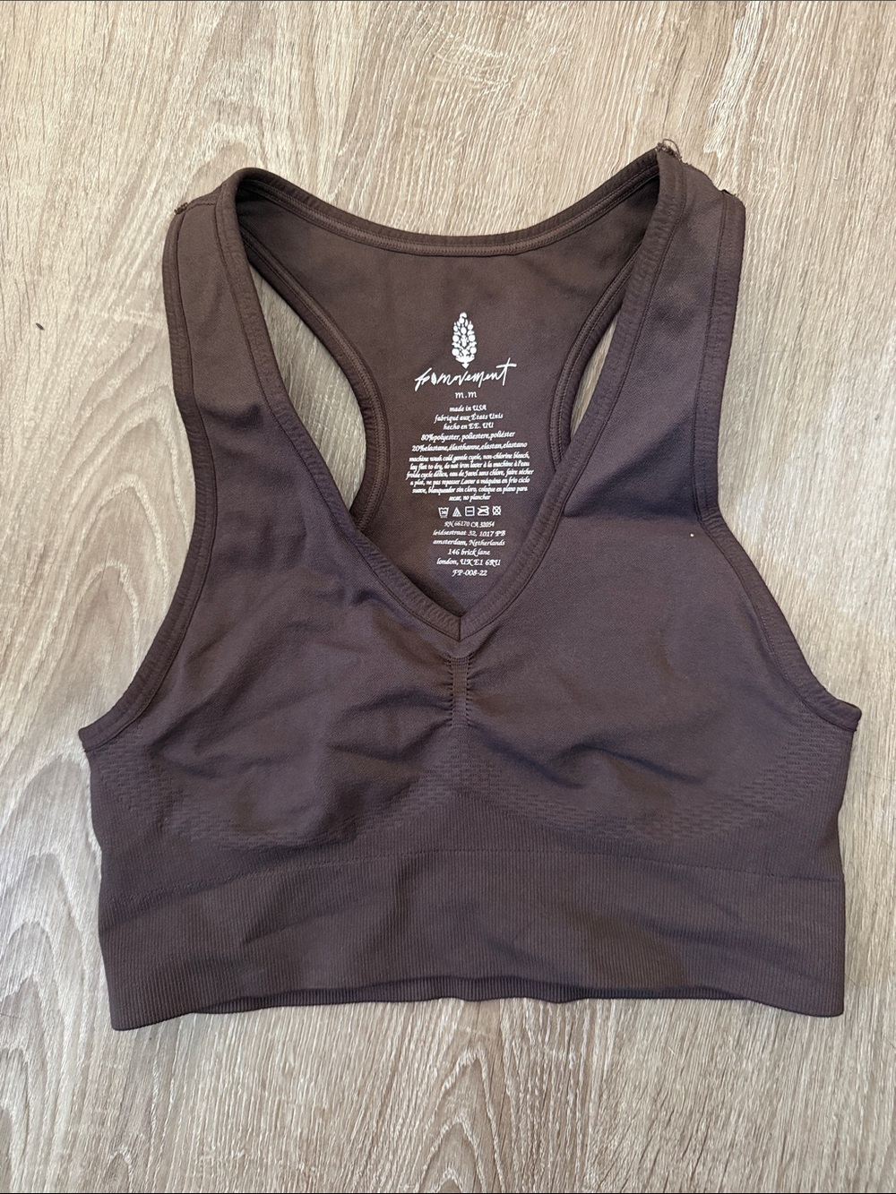 Brown Free people movement Seamless V-Neck Sports Bra
